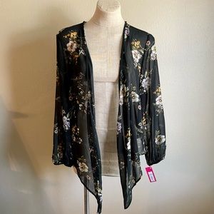 Black Sheer Cardigan Blouse